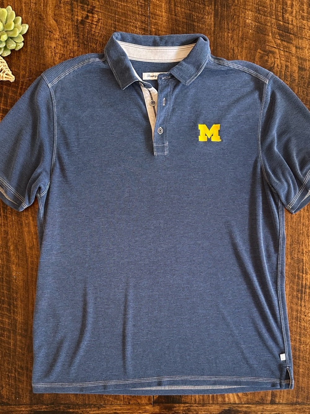 Tommy Bahama | University of Michigan Wolverines Blue Polo Shirt, Size L